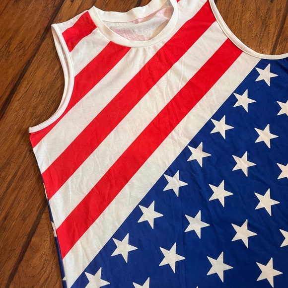 Nice! 4th of July tank top women’s 2XL soft comfort USA flag red white blue - Picture 2 of 7